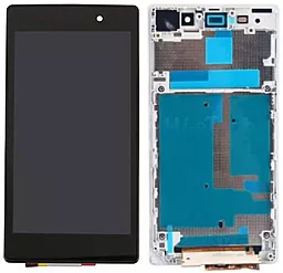 Дисплей Sony Xperia Z1 (C6902, C6903, C6906, C6943, L39h, SO-01F, SOL23) с тачскрином и рамкой, оригинал, White - фото Дисплей Sony Xperia Z1 (C6902, C6903, C6906, C6943, L39h, SO-01F, SOL23) с тачскрином и рамкой, оригинал, White