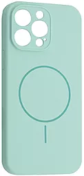 Чехол Silicone Case Full Camera Fine Ring MagSafe для Apple iPhone 15 Pro Light Cyan - фото Чехол Silicone Case Full Camera Fine Ring MagSafe для Apple iPhone 15 Pro Light Cyan