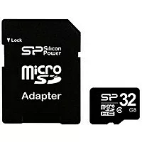 Карта пам'яті Silicon Power microSDHC 32GB Class 4 + SD-адаптер (SP032GBSTH004V10-SP) - фото Карта пам'яті Silicon Power microSDHC 32GB Class 4 + SD-адаптер (SP032GBSTH004V10-SP)