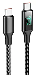 Кабель Borofone BU32 Digital Display USB Type-C - Type-C 100w 5a 1.2м PD cable Black - фото Кабель Borofone BU32 Digital Display USB Type-C - Type-C 100w 5a 1.2м PD cable Black