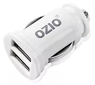 Автомобильное зарядное устройство Ozio 5V/2.1A 2USB White