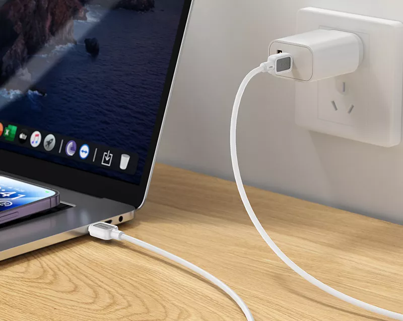 Кабель Hoco X108 Benefit USB Type-C - Type-C 60w 3a 1м PD cable White - фото 3