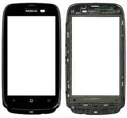 Сенсор (тачскрин) Nokia Lumia 610 with frame Black