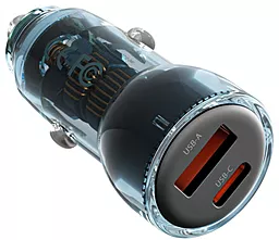 Автомобильное зарядное устройство XO CC60 60w PPS PD/QC4.0 USB-C/USB-A ports charger blue - фото Автомобильное зарядное устройство XO CC60 60w PPS PD/QC4.0 USB-C/USB-A ports charger blue