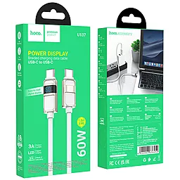 Кабель Hoco U137 USB Type-C - Type-C 60w 3a 1.2м PD cable White - миниатюра 5