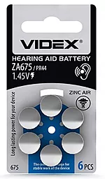 Батарейки Videx ZA675 (S675) 6шт