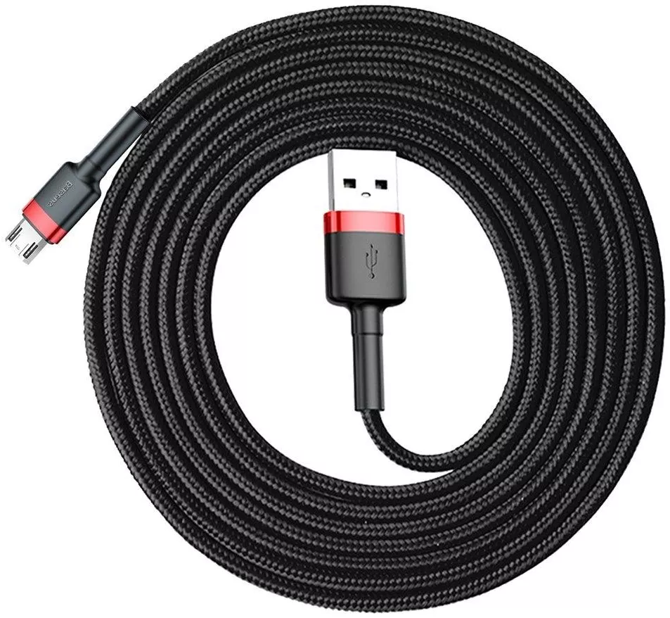 Кабель Baseus Cafule USB-A - micro USB 7.5w 2м cable Red/Black (CAMKLF-C91) - фото 4
