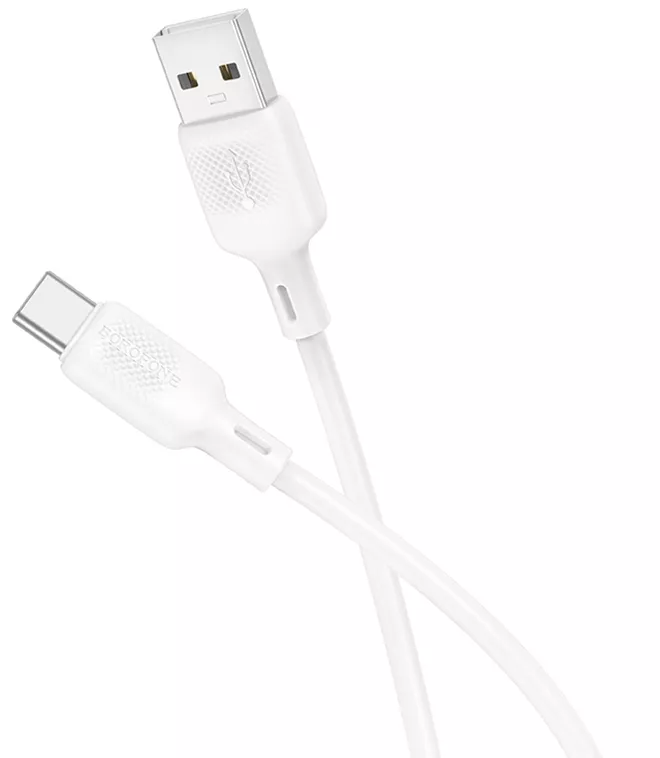 Кабель Borofone BX113 Silicone USB-A - Type-C 15w 3a 1м cable White - фото 2