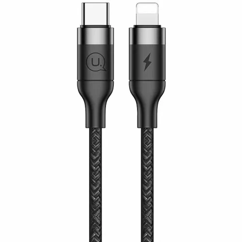 Кабель Usams U38 USB Type-C - Lightning 30w 3a 1.2м PD сable Black - фото 1