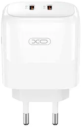 Сетевое зарядное устройство XO L140 Nitride 35w GaN PD 2xUSB-C ports charger white - фото Сетевое зарядное устройство XO L140 Nitride 35w GaN PD 2xUSB-C ports charger white