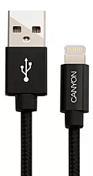 USB Кабель Canyon 12w 2.4a 0.96m Lightning cable black (CNS-MFIC3B)