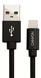 Кабель Canyon USB-A - Lightning 12w 2.4a 0.96м cable Black (CNS-MFIC3B)
