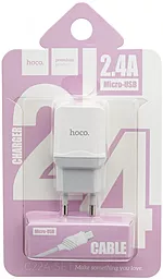 Сетевое зарядное устройство Hoco C22A + micro USB Cable White - миниатюра 5
