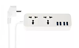 Сетевой фильтр (удлинитель) Portable 203 2 розетки + 4 USB 4A 1.8м белый - фото Сетевой фильтр (удлинитель) Portable 203 2 розетки + 4 USB 4A 1.8м белый