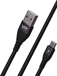 Кабель Veron Braided USB-A - Type-C 10.5 1м cable Black - фото Кабель Veron Braided USB-A - Type-C 10.5 1м cable Black