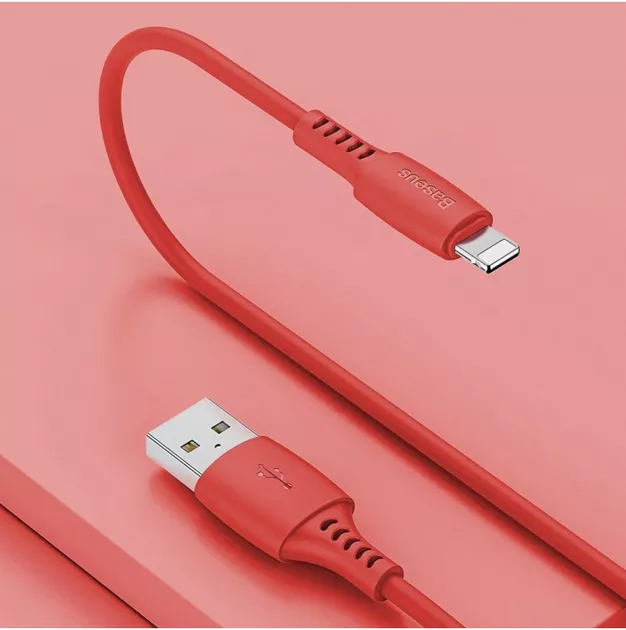 Кабель Baseus Colourful USB-A - Lightning 12w 2.4a 1.2м cable Red (CALDC-09) - фото 6