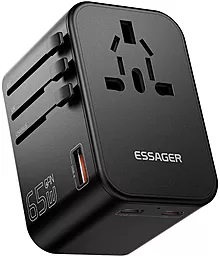 Сетевое зарядное устройство Essager 65w GaN PD/QC4.0 2xUSB-C/USB-A ports charger black (JY-309) - фото Сетевое зарядное устройство Essager 65w GaN PD/QC4.0 2xUSB-C/USB-A ports charger black (JY-309)