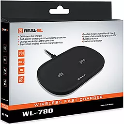 Беспроводное (индукционное) зарядное устройство REAL-EL WL-780 3A 20W Black (EL123160020) - миниатюра 5