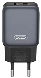 Сетевое зарядное устройство XO L156 30w GaN PD USB-C/USB-A ports charger black - фото Сетевое зарядное устройство XO L156 30w GaN PD USB-C/USB-A ports charger black