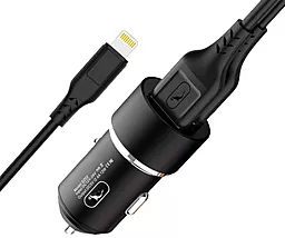 Автомобільний зарядний пристрій SkyDolphin SZ02L 2.4a 2xUSB-A ports home charger + Lightning cable black (AZP-000071)