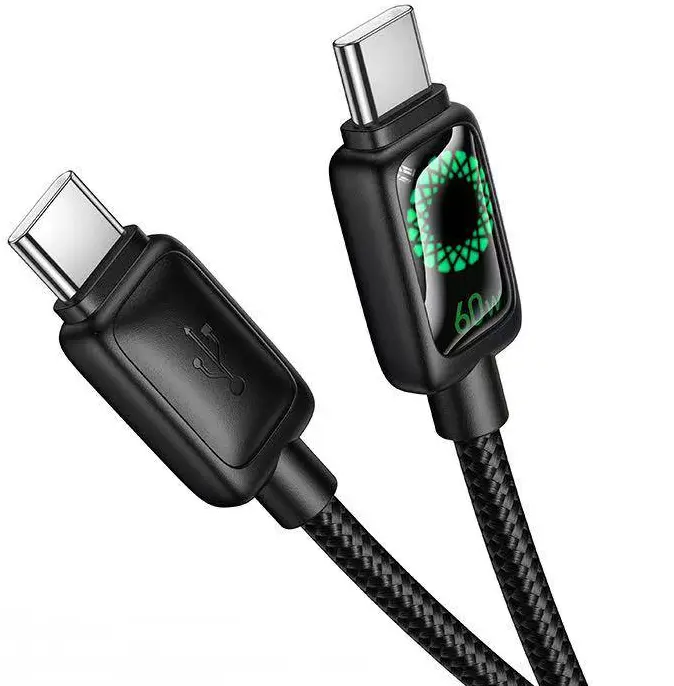 Кабель Hoco U146 USB Type-C - Type-C 60w 3a 1.2м cable black - фото 4
