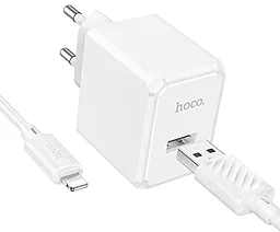 Мережевий зарядний пристрій Hoco CS11A 2.1a home charger + Lghtning cable white - фото Мережевий зарядний пристрій Hoco CS11A 2.1a home charger + Lghtning cable white