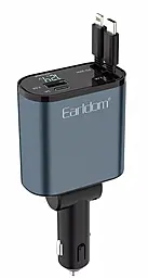 Автомобильное зарядное устройство Earldom 63w PD USB-C/USB-A ports car charger + USB-C to Lighting cable black - фото Автомобильное зарядное устройство Earldom 63w PD USB-C/USB-A ports car charger + USB-C to Lighting cable black