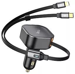 Автомобильное зарядное устройство Hoco NZ13 Clever 30w PD + 2-in-1 USB-C/Lightning cable black - фото Автомобильное зарядное устройство Hoco NZ13 Clever 30w PD + 2-in-1 USB-C/Lightning cable black