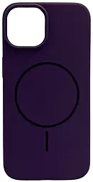 Чехол Silicone Case Full Fine Ring MagSafe для Apple iPhone 15 Dark Purple - фото Чехол Silicone Case Full Fine Ring MagSafe для Apple iPhone 15 Dark Purple