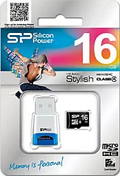 Карта пам'яті Silicon Power microSDHC 16GB Class 4 (SP016GBSTH004V81)