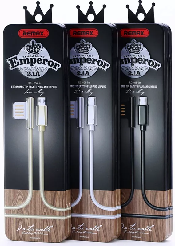 Кабель Remax Emperor USB-A - micro USB 12w 2.4a 1м cable Black (RC-054m) - фото 3