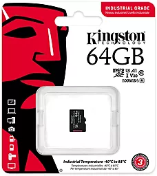 Карта памяти Kingston 64 GB microSDXC UHS-I (U3) V30 A1 Industrial (SDCIT2/64GBSP) - миниатюра 3