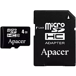 Карта памяти Apacer microSDHC 8GB Class 4 + SD-адаптер (AP8GMCSH4-RA)