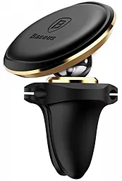 Держатель магнитный Baseus Small Ears Series Magnetic Car Air Vent Mount with Cable Clip Gold (SUGX-A0V) - фото Держатель магнитный Baseus Small Ears Series Magnetic Car Air Vent Mount with Cable Clip Gold (SUGX-A0V)