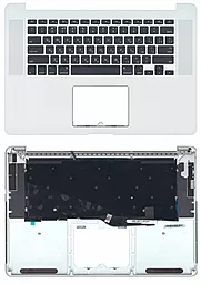 Клавиатура для ноутбука Apple MacBook Pro A1398 с топ панелью горизонтальный энтер черная