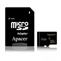 Карта пам'яті Apacer microSDHC 8GB Class 10 UHS-I U1 + SD-адаптер (AP8GMCSH10U1-R)