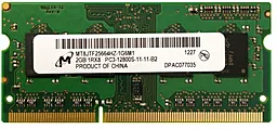 Оперативна пам'ять для ноутбука Micron SO-DIMM DDR3 2GB 1600 MHz (MT8JTF25664HZ-1G6M1)