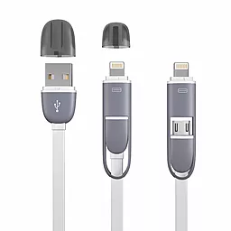 Кабель USB NICHOSI Transformer micro-lightning cable White
