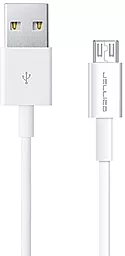 Кабель Jellico QS-07 USB-A - micro USB 12w 2.4a 1м cable White - фото Кабель Jellico QS-07 USB-A - micro USB 12w 2.4a 1м cable White
