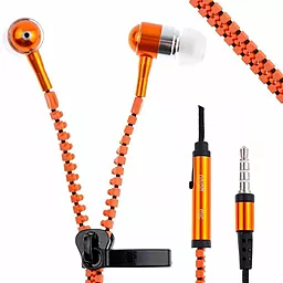 Наушники Metal Zipper Z-03 + mic zipper with light наушники вакуумные светящиеся Orange - миниатюра 3