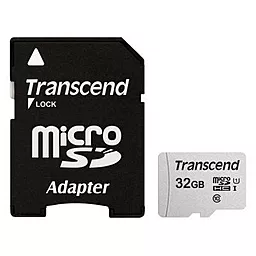 Карта пам'яті Transcend microSDHC 32GB Class 10 UHS-I U1 + SD-адаптер (TS32GUSD300S-A)