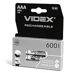 Аккумулятор Videx AAA (R03) 600mAh 2шт - фото Аккумулятор Videx AAA (R03) 600mAh 2шт