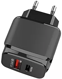 Мережевий зарядний пристрій Veron Home Charger VR-C12 USB-A+C Ports PD20W+OC3.0 Black
