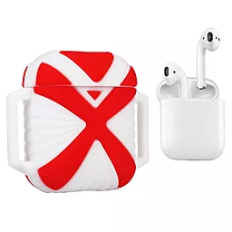 Силіконовий чохол X-HuWei i-Smile для Apple Airpods IPH1443 Red+White (702334)