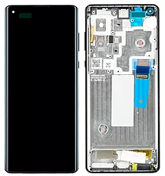 Дисплей Motorola Moto Edge 2020, Moto Edge Plus (XT2061-3, XT2063) з тачскріном і рамкою, оригінал, Black