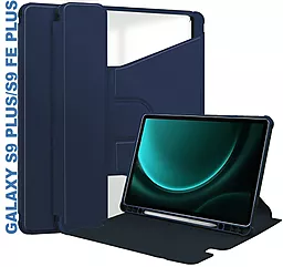 Чохол для планшету BeCover 360° Rotatable для Samsung Galaxy Tab S9 Plus (SM-X810/SM-X816), S9 FE Plus (SM-X610/SM-X616) 12.4" Deep Blue (710399) - фото Чохол для планшету BeCover 360° Rotatable для Samsung Galaxy Tab S9 Plus (SM-X810/SM-X816), S9 FE Plus (SM-X610/SM-X616) 12.4" Deep Blue (710399)