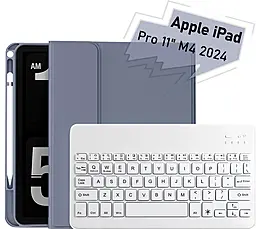 Чехол-книжка BeCover с беспроводной клавиатурой для Apple iPad Pro 11" M4 2024 Purple (713002) - фото Чехол-книжка BeCover с беспроводной клавиатурой для Apple iPad Pro 11" M4 2024 Purple (713002)