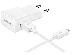Мережевий зарядний пристрій з швидкою зарядкою Samsung Charger + micro USB Cable White (EP-TA12EWEUGRU)