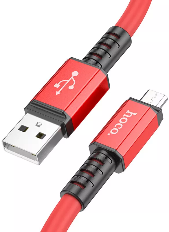Кабель Hoco X85 Strength USB-A - micro USB 12w 2.4a 1м cable Red - фото 3