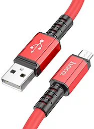 Кабель Hoco X85 Strength USB-A - micro USB 12w 2.4a 1м cable Red - мініатюра 3